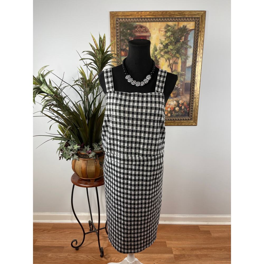 Coco & Shay Shift Dress Women's 2XL Black White Gingham Cottagecore Minimalist